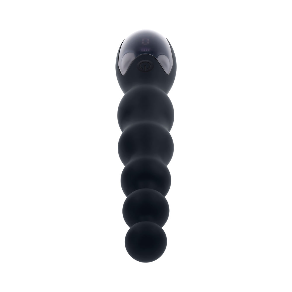 TOLERANCIA CERO - VIBRADOR ANAL RECARGABLE DE SILICONA NEGRO CON BASTÓN TRASERO