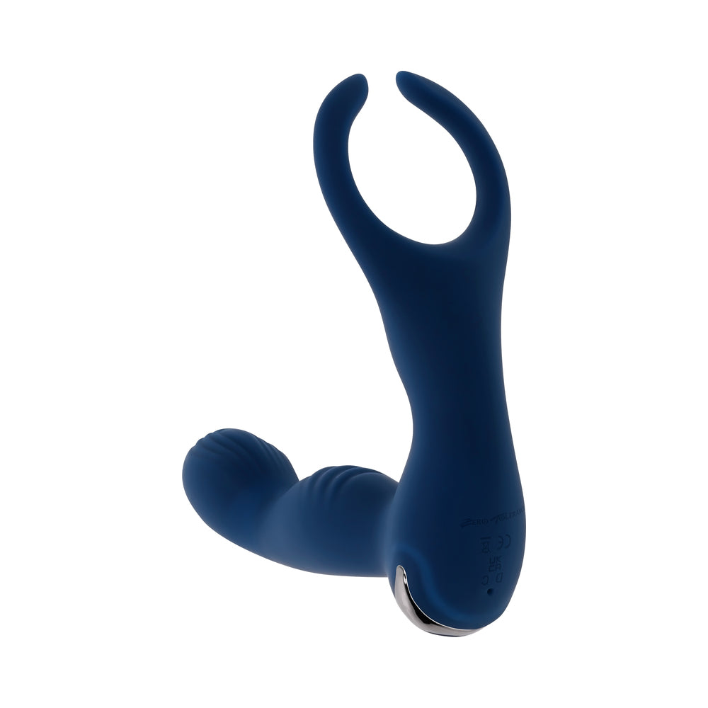 ZERO TOLERANCE BY ALL MEANS RECHARGEABLE PROSTATE VIBRATOR WITH REMOTE SILICONE BLUE