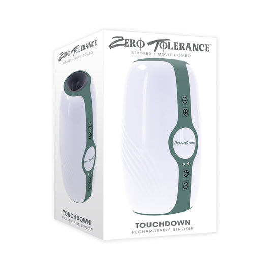 ZERO TOLERANCE TOUCHDOWN RECHARGEABLE VIBRATING TIGHTENING STROKER SILICONE WHITE