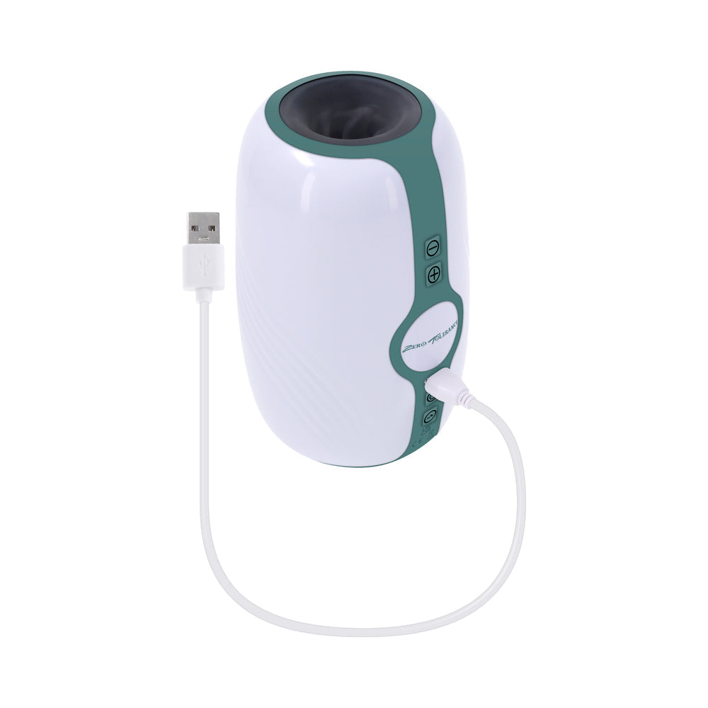 ZERO TOLERANCE TOUCHDOWN RECHARGEABLE VIBRATING TIGHTENING STROKER SILICONE WHITE