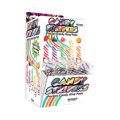 HOTT PRODUCTS - CANDY STRIPERS PECKER CANDY RING POP 5 ASSORTED FLAVORS 36PC DISPLAY