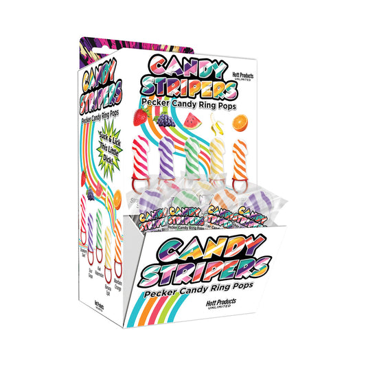 HOTT PRODUCTS - CANDY STRIPERS PECKER CANDY RING POP 5 ASSORTED FLAVORS 36PC DISPLAY