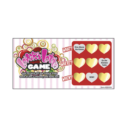 LOVERS LOTTO GAME SCRATCH & PLAY SEX GAME CARDED