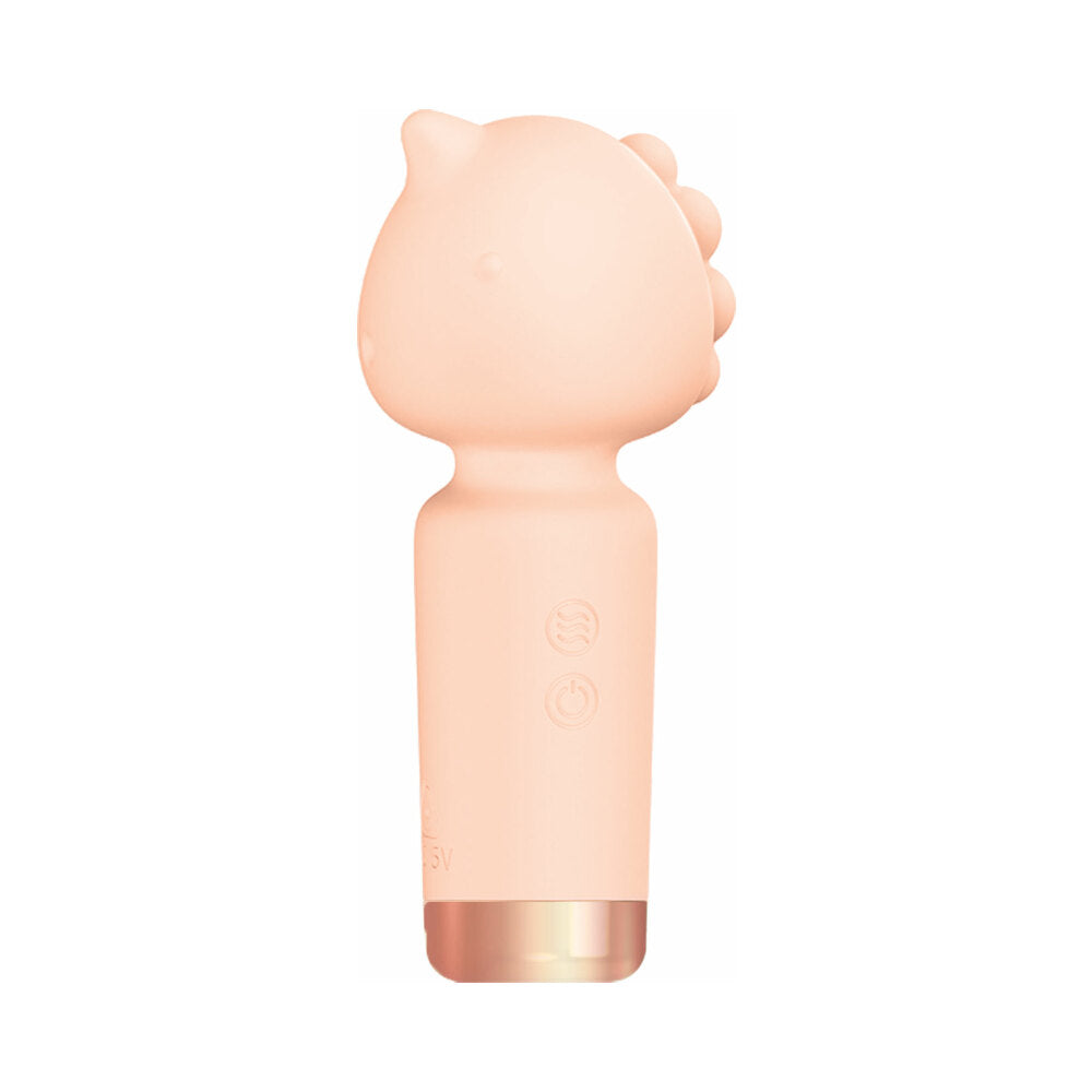 HOTT PRODUCTS - WET DREAMS BEAKY MULTI SPEED HORNED MINI VIBE MULTI-SPEED SILICONE PEACH