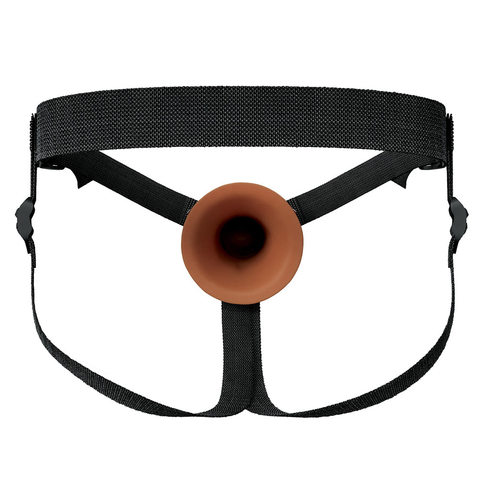 FANTASY X-TENSIONS ELITE HOLLOW SILICONE STRAP-ON 6 IN. BROWN