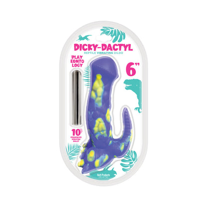 PLAYEONTOLOGY SERIES DICKYDACTYL VIBRATING SILICONE DILDO MULTI-SPEED 6 IN.