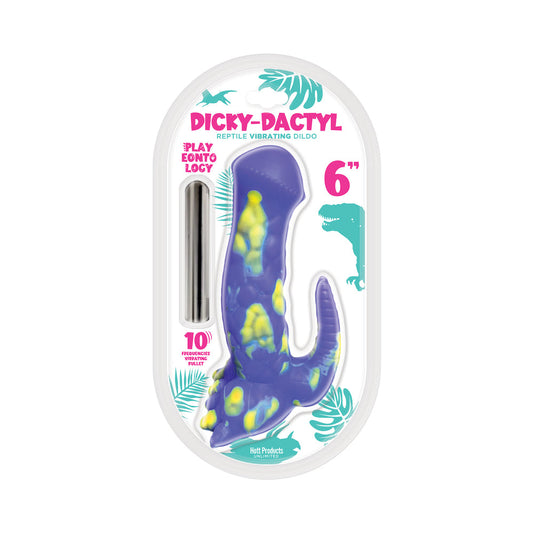 PLAYEONTOLOGY SERIES DICKYDACTYL VIBRATING SILICONE DILDO MULTI-SPEED 6 IN.