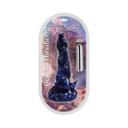 MONSTER ROMANCE DEMON THRASHER WITH VIBRATING BULLET SILICONE DILDO 6.5 IN.