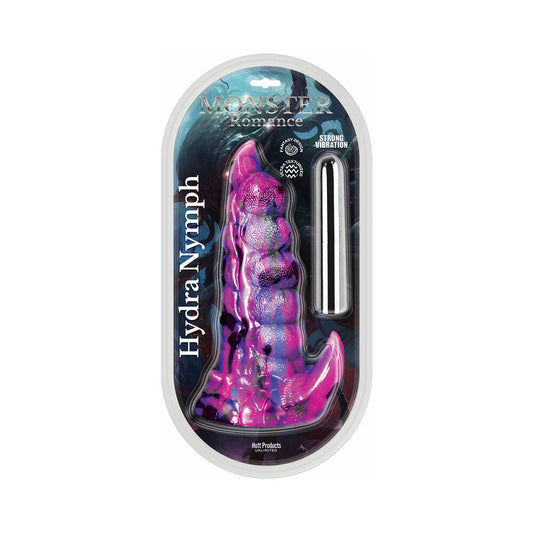 HOTT PRODUCTS - MONSTER ROMANCE HYDRA NYMPH WITH VIBRATING BULLET SILICONE DILDO 7.5 IN.