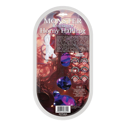 MONSTER ROMANCE HORNY HALFLING WITH VIBRATING BULLET SILICONE DILDO 7 IN.