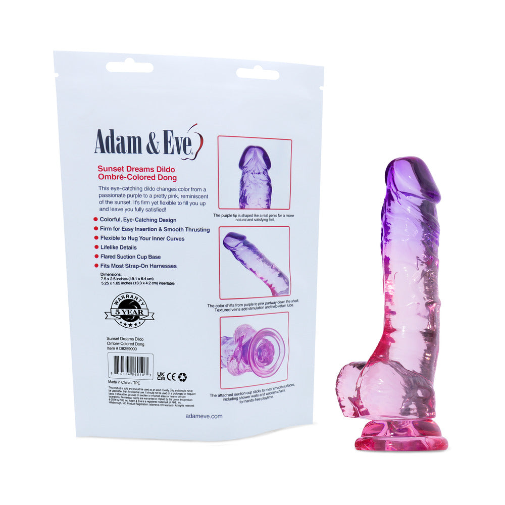 ADAM & EVE - SUNSET DREAMS REALISTIC DILDO 7.5 IN. (BAG PACKAGING)