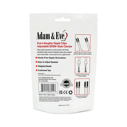 ADAM & EVE - EVE''S NAUGHTY NIPPLE CLIPS (BAG PACKAGING)