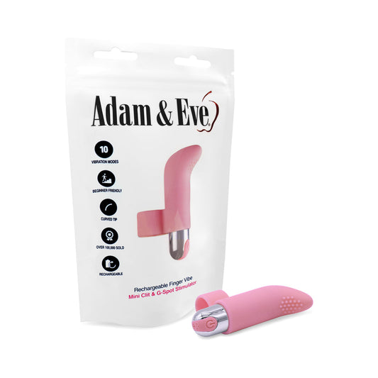 ADAM & EVE SILICONE RECHARGEABLE FINGER VIBE (BAG PACKAGING)