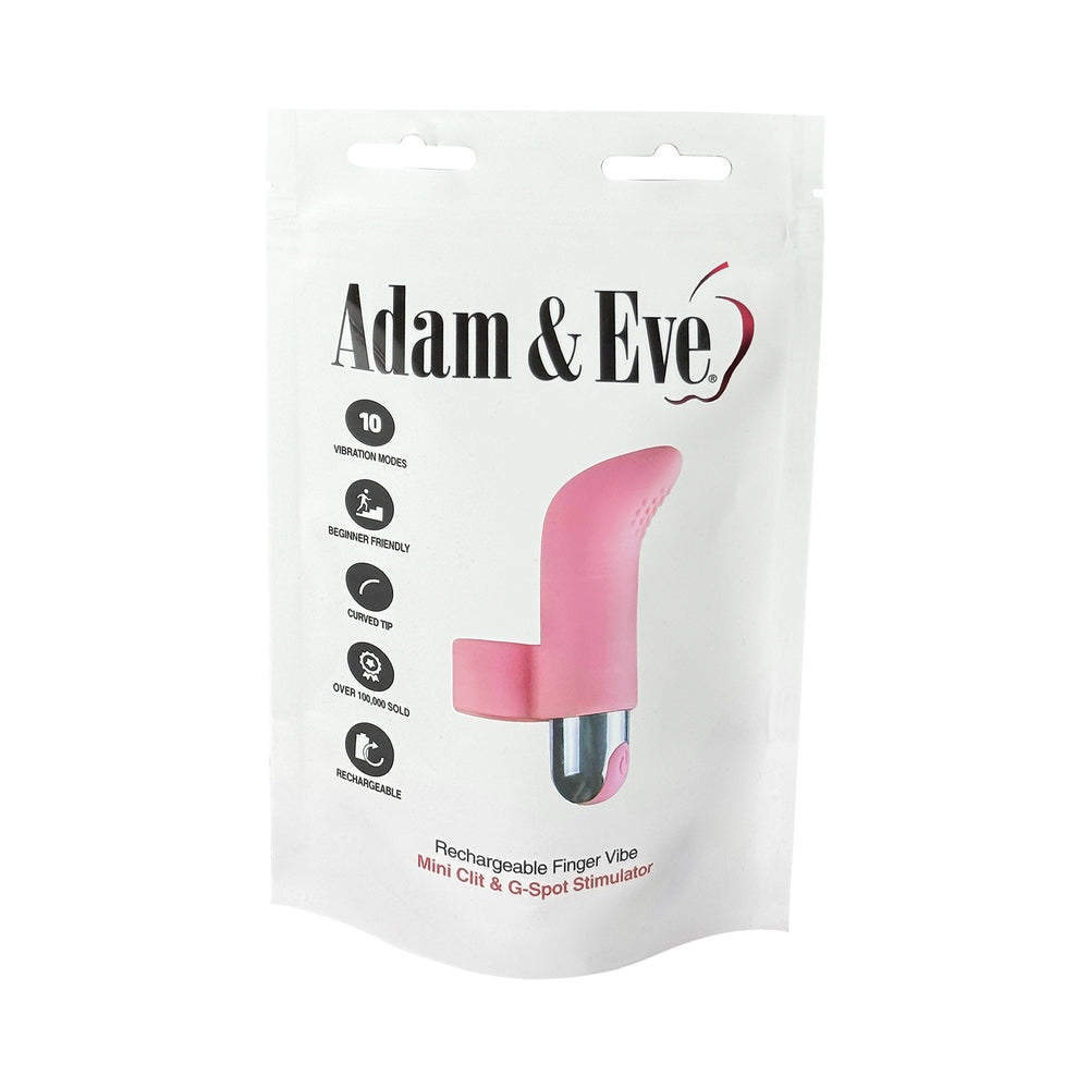 ADAM & EVE SILICONE RECHARGEABLE FINGER VIBE (BAG PACKAGING)