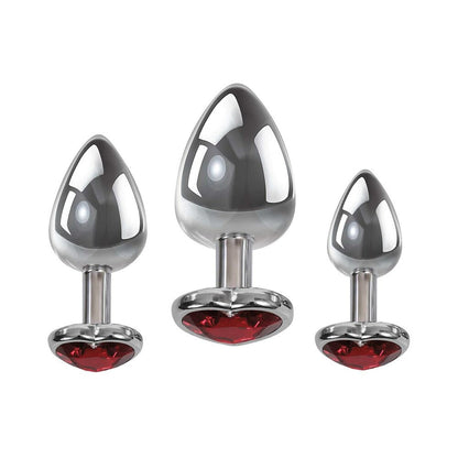 ADAM & EVE - JUEGO DE TRES TAPONES ANALES DE GEMA CON FORMA DE CORAZÓN