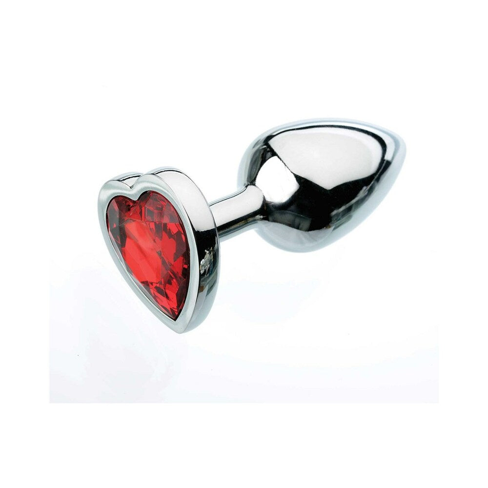 ADAM & EVE - TAPÓN ANAL CON GEMA DE CORAZONES ROJOS PEQUEÑO