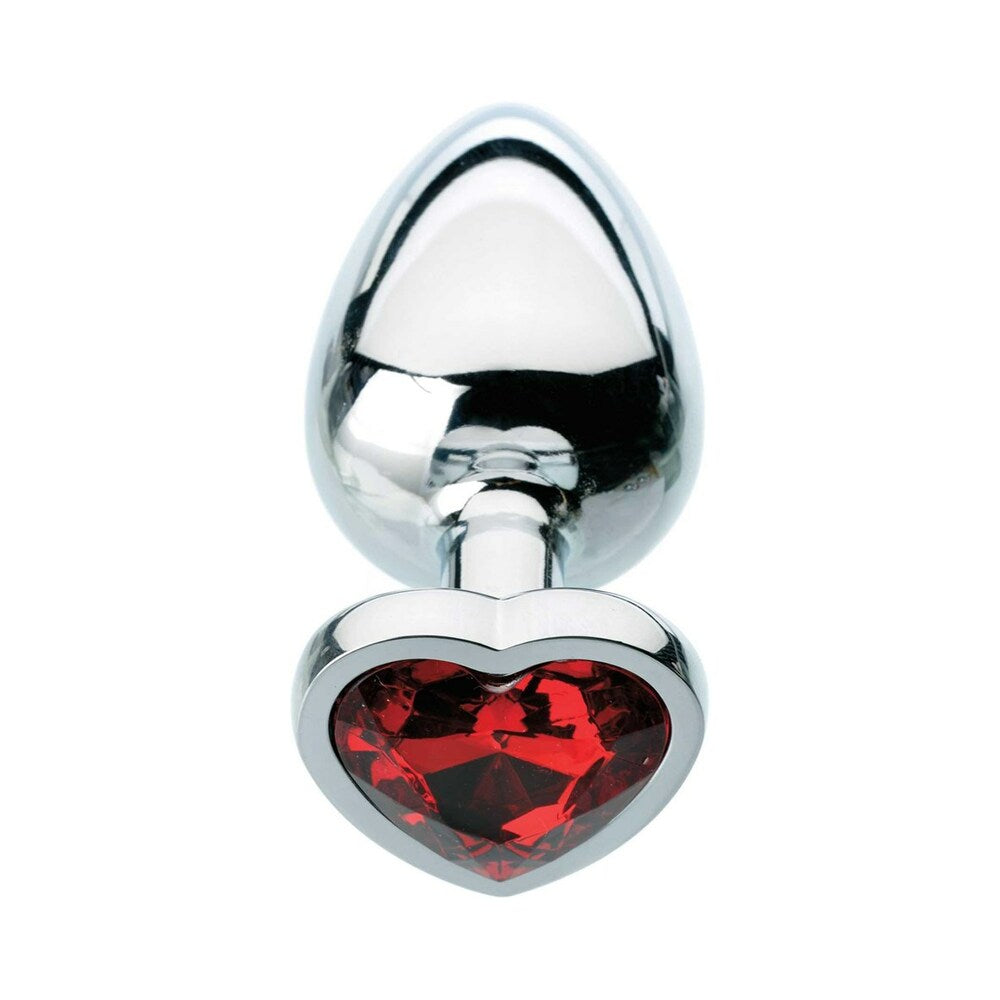 ADAM & EVE - TAPÓN ANAL CON GEMA DE CORAZONES ROJOS PEQUEÑO