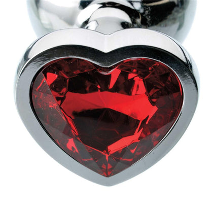 ADAM & EVE - TAPÓN ANAL CON GEMA DE CORAZONES ROJOS PEQUEÑO
