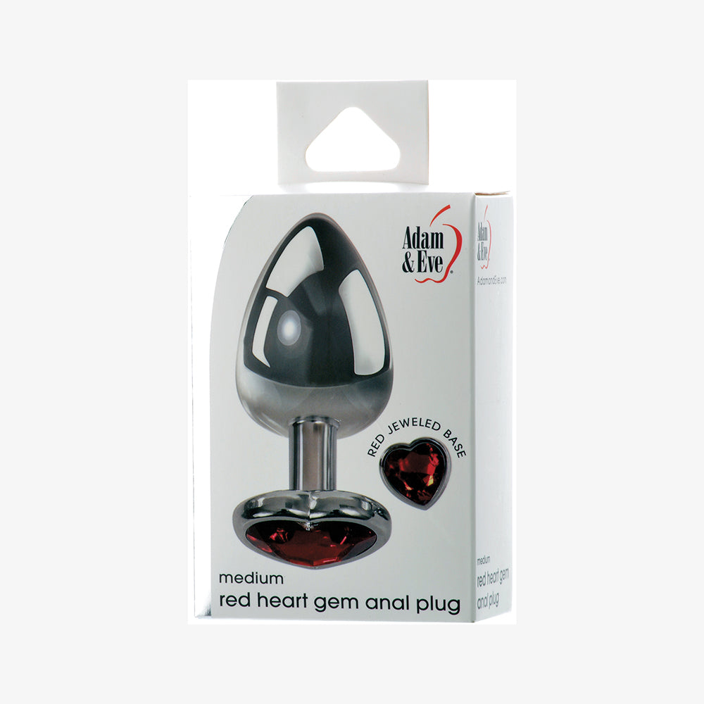 ADAM & EVE - RED HEARTS GEM ANAL PLUG MEDIUM