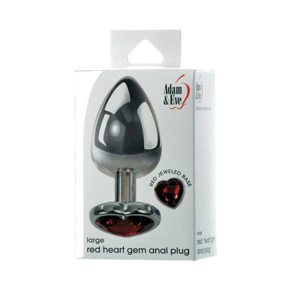 ADAM & EVE - TAPÓN ANAL GRANDE CON GEMAS DE CORAZONES ROJOS