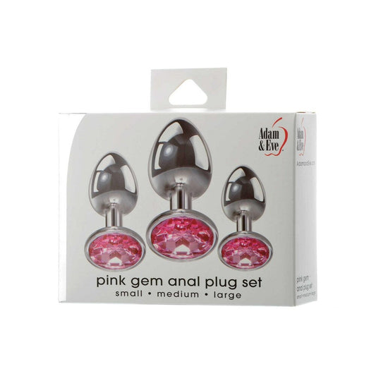 ADAM & EVE PINK GEM ANAL PLUG SET