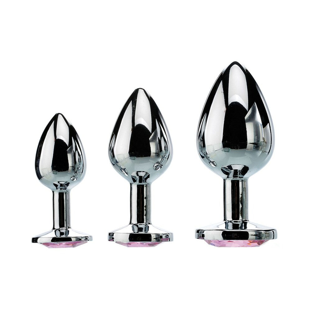 ADAM & EVE - JUEGO DE BUTT PLUGS ANALES CON GEMA ROSA