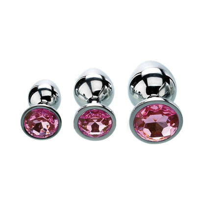 ADAM & EVE - JUEGO DE BUTT PLUGS ANALES CON GEMA ROSA