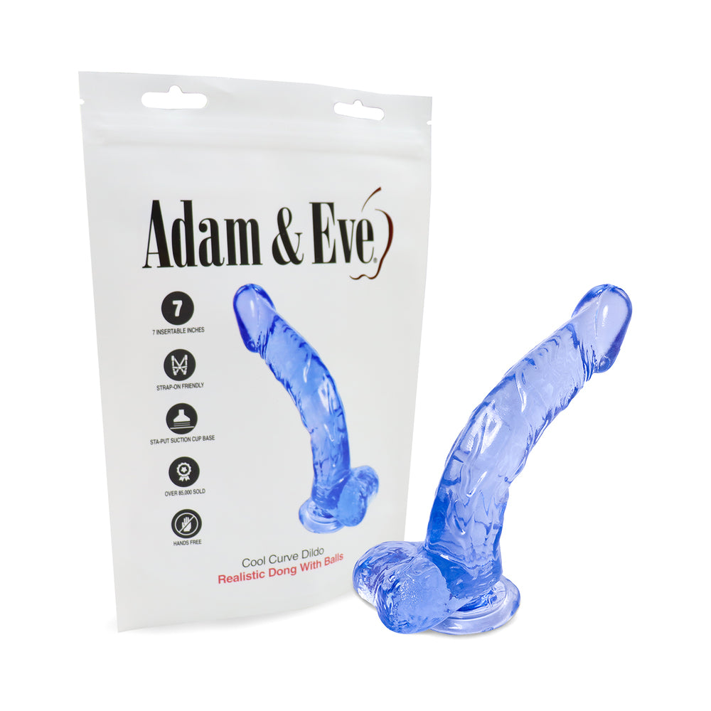 ADAM & EVE - DILDO CURVO DE JELLY (ENVASADO EN BOLSA)