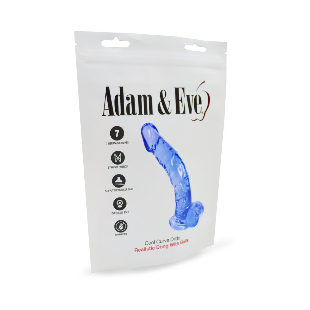 ADAM & EVE COOL CURVE JELLY DILDO (BAG PACKAGING)