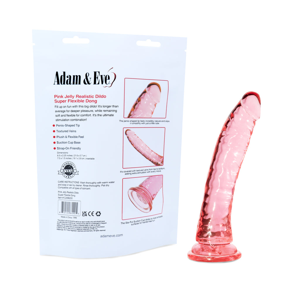 ADAM & EVE - PINK JELLY REALISTIC DILDO