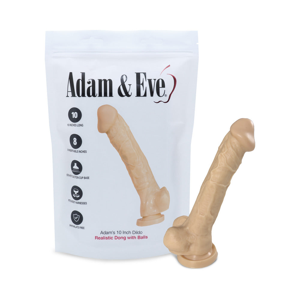 ADAM & EVE ADAM''S COCK 10 IN. DILDO (BAG PACKAGING)