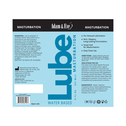 ADAM & EVE - MASTURBATOR LUBRICANT 8 OZ.