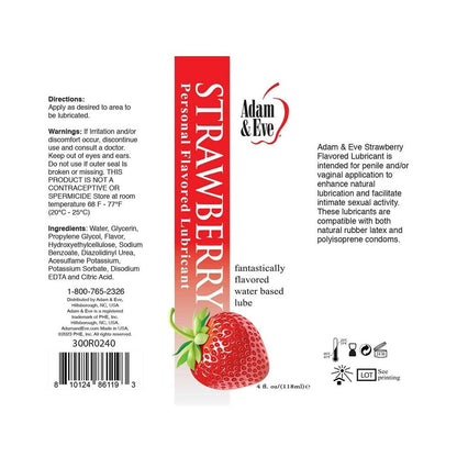 ADAM & EVE - FLAVORED LUBRICANT STRAWBERRY 4 OZ.