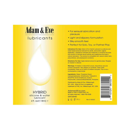 ADAM & EVE HYBRID LUBRICANT 4 OZ.