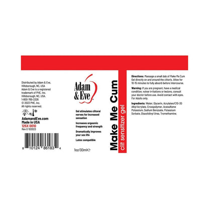 ADAM & EVE MAKE ME CUM CLIT SENSITIZER GEL 1 OZ.