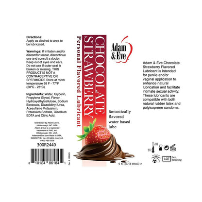 ADAM & EVE - FLAVORED LUBRICANT CHOCOLATE STRAWBERRY 4 OZ.