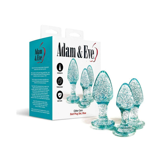ADAM & EVE - GLITTER GEM BUTT PLUG SET