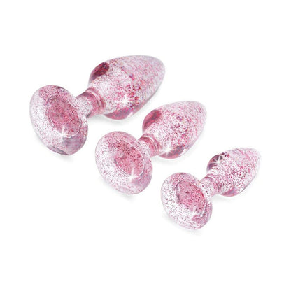 ADAM & EVE GLITTER GEM BUTT PLUG SET PINK