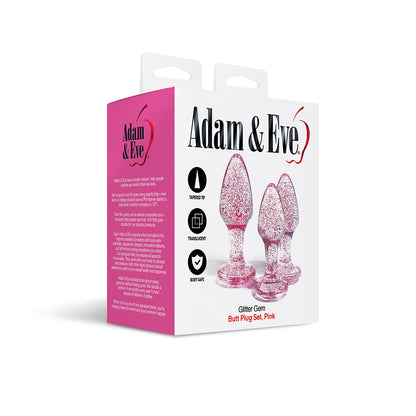 ADAM & EVE - GLITTER GEM BUTT PLUG SET