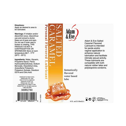ADAM & EVE - FLAVORED LUBRICANT SALTED CARAMEL 4 OZ.