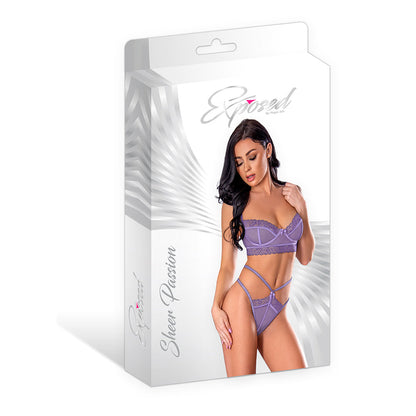 MAGIC SILK SHEER PASSION DEMI BRA & HIGH CUT TANGA VERY PERI L/XL