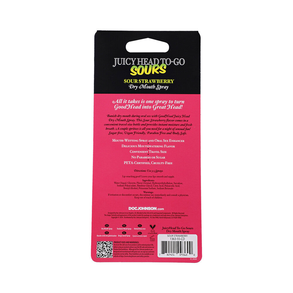 GOODHEAD JUICY HEAD DRY MOUTH SPRAY TO-GO SOUR STRAWBERRY 0.3 OZ.