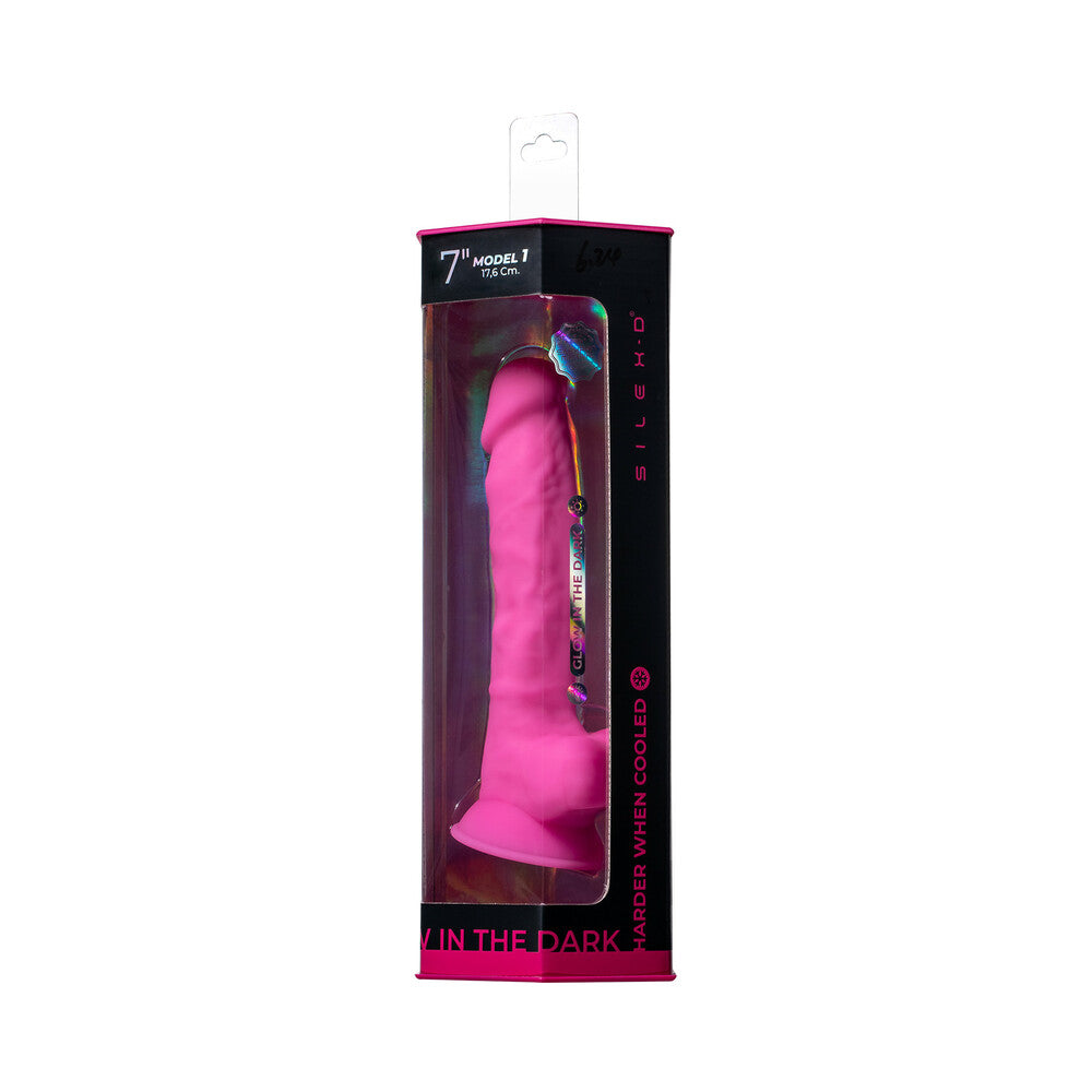 SILEX-D THE ORIGINAL MODEL 1 DILDO 7 IN. GLOW-IN-THE-DARK PINK