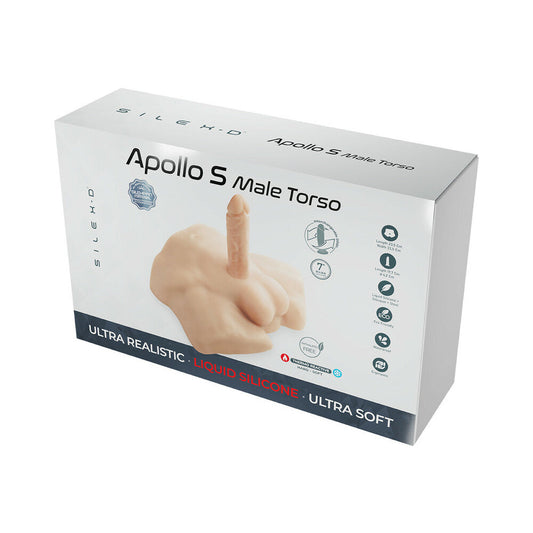 DOC JOHNSON - SILEX-D APOLLO S TORSO WITH 7 IN. LIQUID SILICONE MODEL 2 DILDO VANILLA