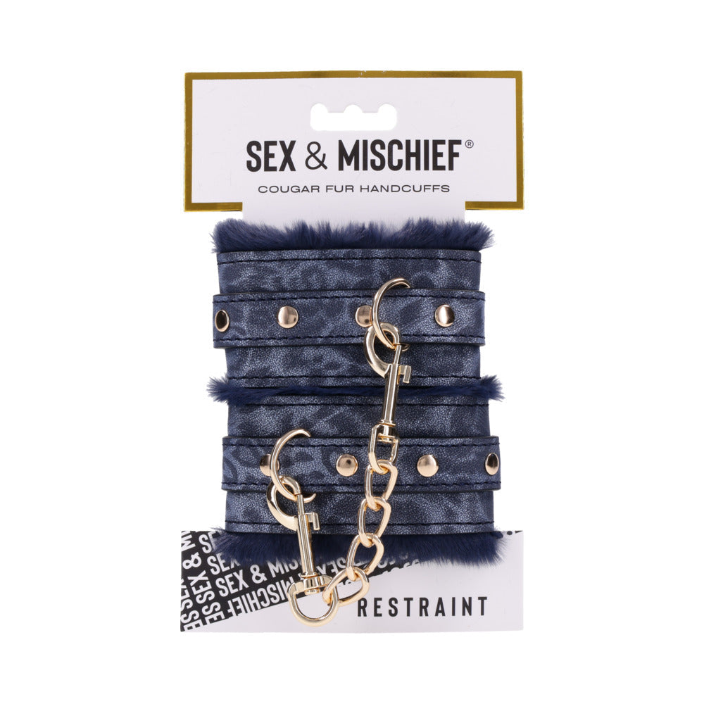 SPORTSHEETS SEX & MISCHIEF COUGAR FUR HANDCUFFS