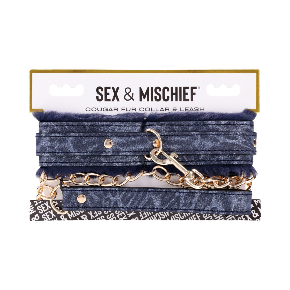 SPORTSHEETS - SEX & MISCHIEF COUGAR FUR COLLAR & LEASH