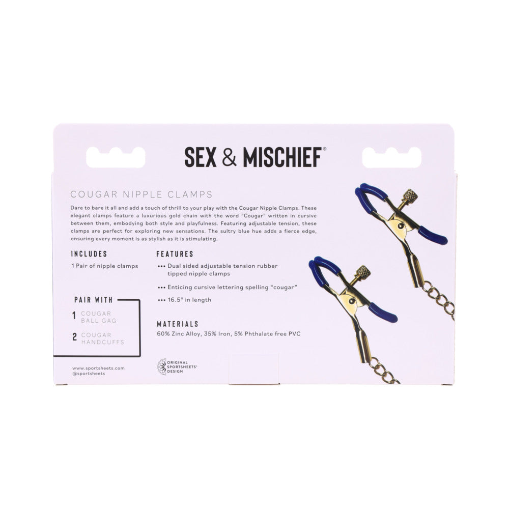 SPORTSHEETS SEX & MISCHIEF COUGAR NIPPLE CLAMPS