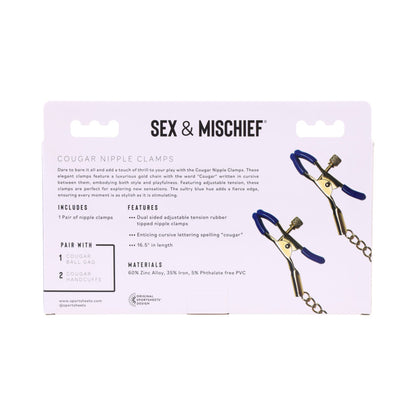 SPORTSHEETS SEX & MISCHIEF COUGAR NIPPLE CLAMPS