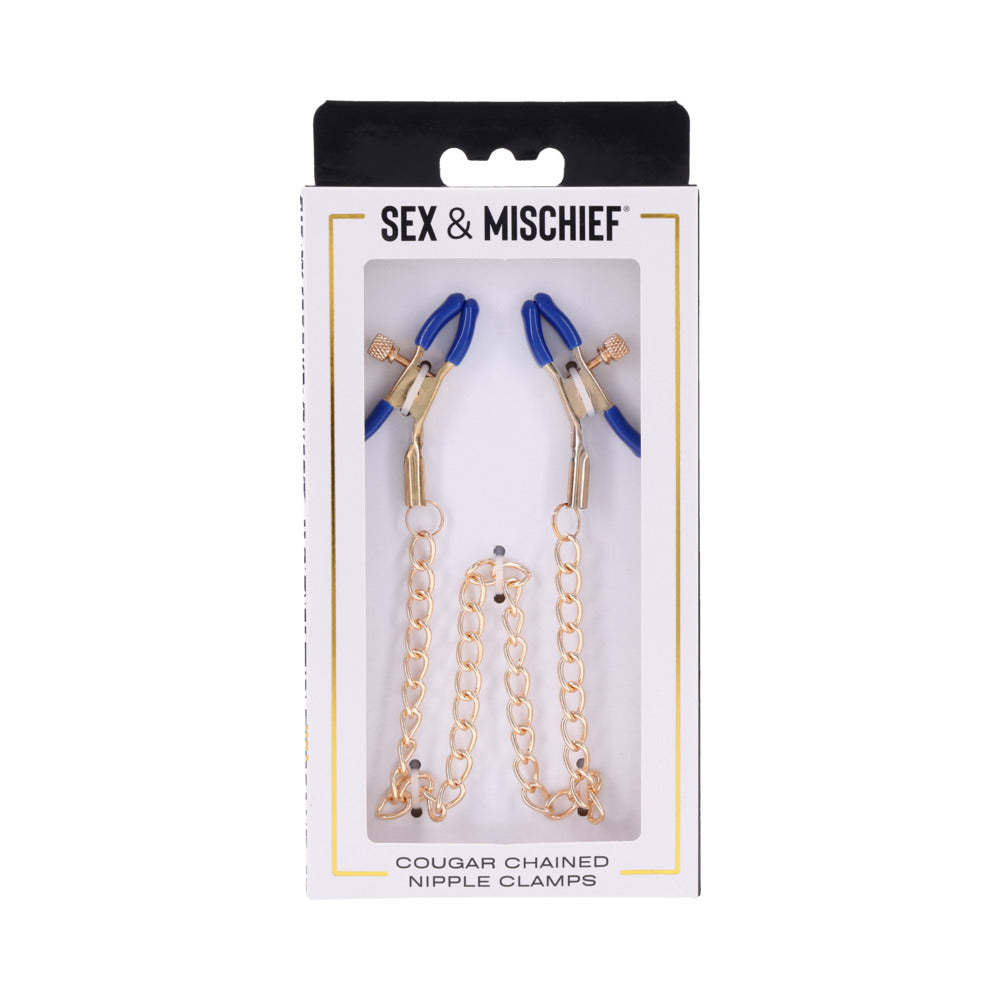 SPORTSHEETS SEX & MISCHIEF COUGAR CHAINED NIPPLE CLAMPS
