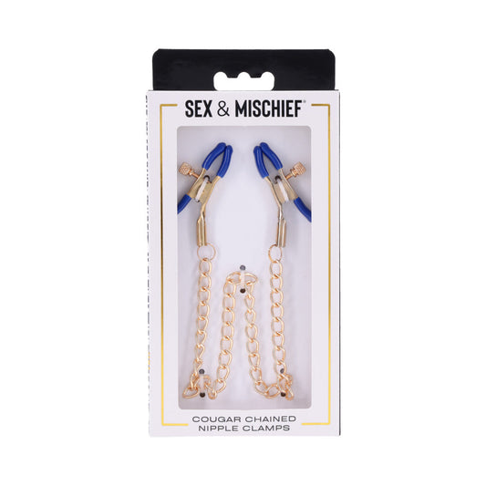 SPORTSHEETS SEX & MISCHIEF COUGAR CHAINED NIPPLE CLAMPS